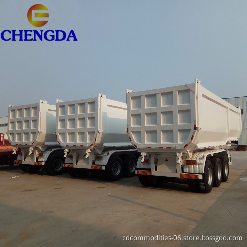 Heavy Duty Sinotruck Triaxles 4 Axle 60tons Stone Tipper Dump Semi Trailer